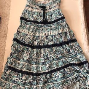 Girls Blue and White Long Skirt